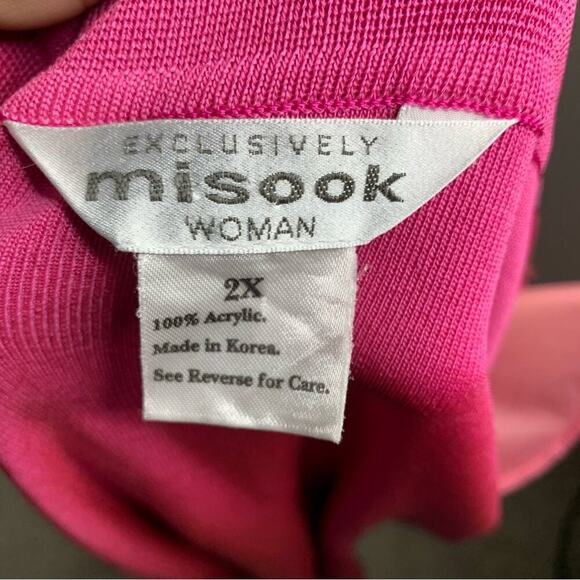 Misook pink knit‎ sweater jacket size 2X - Picture 3 of 4